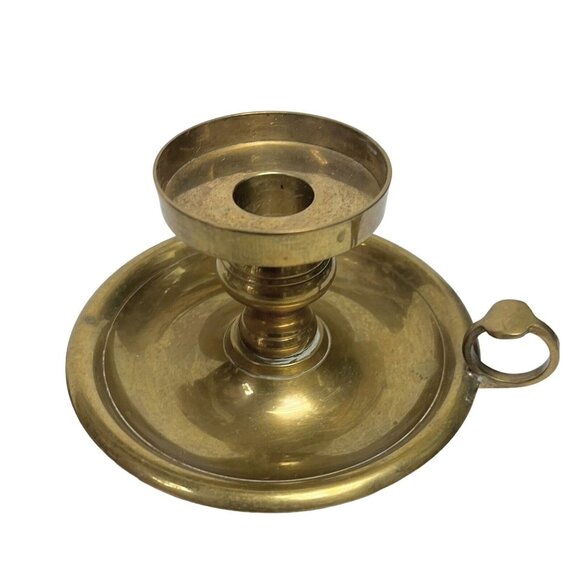 2 International Silver Co. Vintage Candle Holder Solid Brass with Finger Ring - Picture 7 of 12